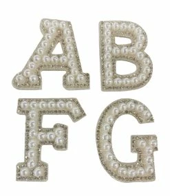 Bari Lynn Gifts White Pearl Patch On Letters