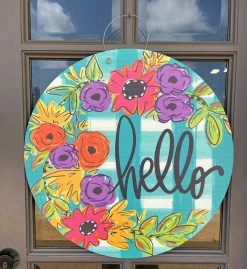 Baxter & Me Hello Floral Door Hanger
