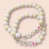 Bari Lynn Gifts Mama/Mini White/Cream Bracelet Set