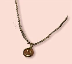 Bari Lynn Dainty Beaded Smiley Necklace