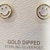 Bari Lynn White Smiley Face Stud Earring