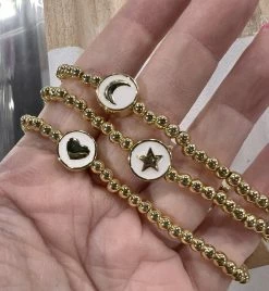 Haute Mess Jewelry Gold Beaded Bracelets With Shapes