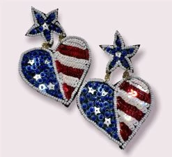 Haute Mess Jewelry Gifts Heart Patriotic Earring