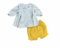 Three Sisters Fall New Arrivals Autumn Plaid Girls Bloomer Set