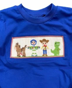 Three Sisters Fall Toy Time Smocked Boys Pant Set