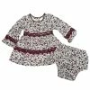 Yo Baby Fall Plum Floral Bloomer Set