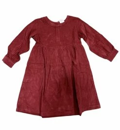 Yo Baby Fall Burgundy Corded Dress New Arrivals