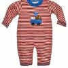Luigi Fall Baseball Wagon Striped Romper