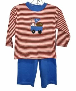 Luigi Fall New Arrivals Baseball Wagon Striped Pant Set