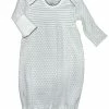 Paty Grey W/Navy Blue Trim Pinstripe Gown Infant Clothing
