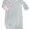 Baby Registry Paty Grey Gown W/Pink Trim