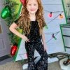 Bratty Maddy 50% Off Fall Clothing Black Sequin Bell Bottom Pant