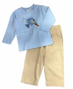 Luigi Fall Sky Blue Fish W/Rod Pant Set