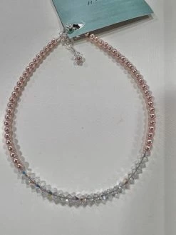 Salisbury 12" Pink Pearl & Crystal Necklace