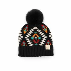 CC Beanie Kids CC Aztec Beanie W/Pom Black