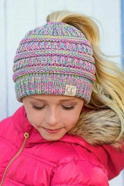 CC Beanie Kids CC 4-Tone Messy Bun Beanie Gifts