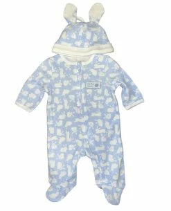 Little Me Spring My 1st Easter Blue Zipper Footie & Hat Spring/Summer 2023