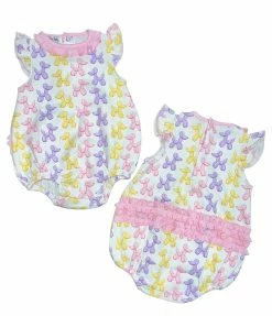 Magnolia Baby Pink Balloon Dogs Print Ruffle Bubble