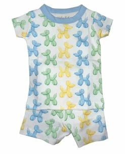 Magnolia Baby Blue Balloon Dogs Short Pajama Set
