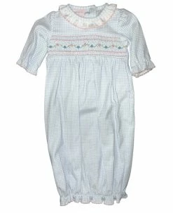 Petit Bebe/Petit Ami/Claire & Charlie Spring/Summer 2023 Priscilla Girls Sac Blue Gingham Knit