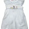 Petit Bebe/Petit Ami/Claire & Charlie Spring/Summer 2023 Girls White Knit Smock Rabbit Dress