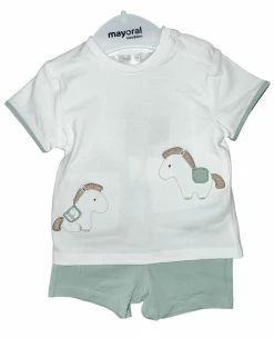 Mayoral Spring 2 Ponies Sage Short Set Spring/Summer 2023