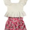 Mayoral Spring Spring/Summer 2023 Peony Smock Top/Floral Short Set