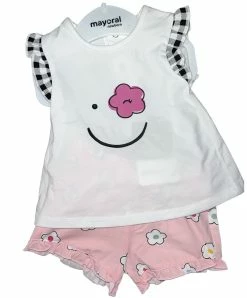 Mayoral Spring Spring/Summer 2023 Smiley Flower Short Set