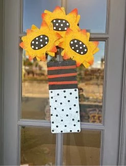 DEMDACO Decor Fall Flowers Door Hanger