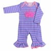 Three Sisters Fall New Arrivals Crown Applique Girls Romper