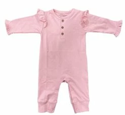 Baby Registry Solid Pink Playsuit