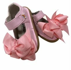 MOOSHU SHOES Squeaky Pink Bow Mary Jane