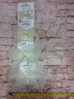 Beckys Antique White Sheer Hairbow Baby Accessories