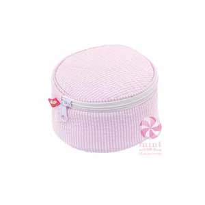 Wholesale ๐ Oh Mint Baby Accessories 6'' Pink Seersucker Button Bag ๐งจ 1 Oh Mint Baby Accessories 6'' Pink Seersucker Button Bag
