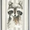 Antique Curiosities Raccoon In Grey Frame Decor