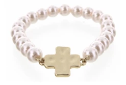 Jane Marie KIDS PINK PEARL CROSS BRACELET Gifts