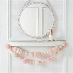 Mudpie Accessories Ivory & Pink Pom Garland
