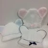 Paty WHITE BEAR CAP W/TRIM Infant Clothing