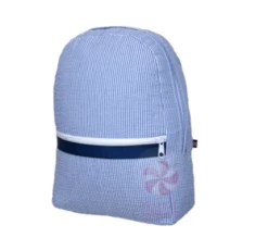 Oh Mint MEDIUM NAVY SEERSUCKER BACKPACK