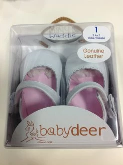 Baby Deer White Leather Shoe W/flower Shoes