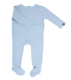 Sweet Bamboo Infant Clothing Bashful Blue Footie W/Bum Flap