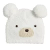 Mudpie Accessories IVORY FUZZY BEAR KNIT HAT Baby Accessories