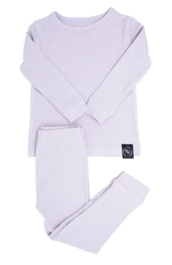 Sweet Bamboo Orchid Hush Ribbed Kid Pj Set