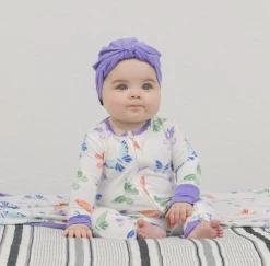 Baby Registry Piped Zipper Romper Rainbow Butterflies