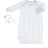 Paty Gown White W/Blue Trim