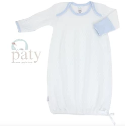 Paty Gown White W/Blue Trim