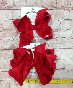 Beckys RED RUFFLED BOW Baby Accessories