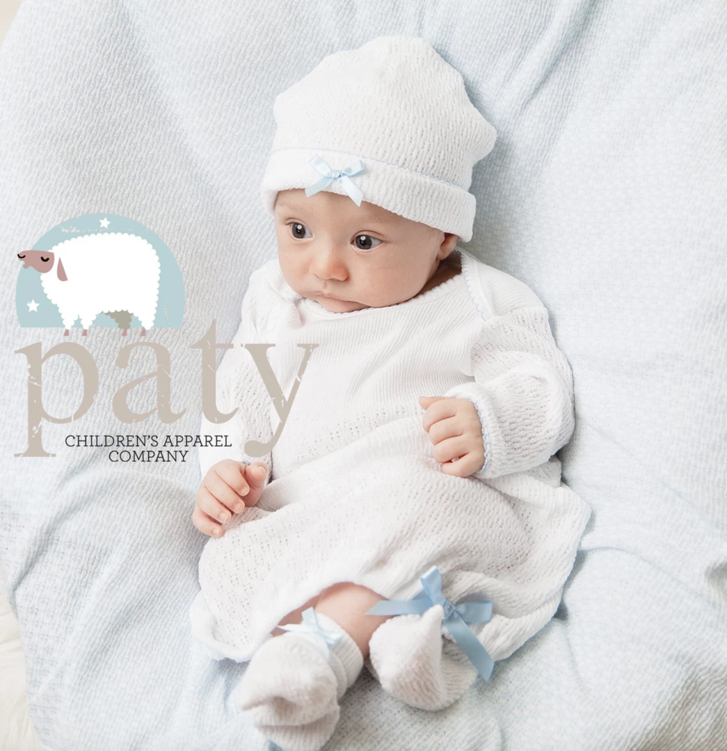 Wholesale ๐ Infant Clothing Paty Gown White W/Blue Thin Trim ๐ฅฐ 1 Infant Clothing Paty Gown White W/Blue Thin Trim