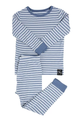 Sweet Bamboo Blue Stripe Kid Pjs Set Infant Clothing