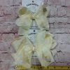 Beckys CREAM RUFFLED HAIRBOW